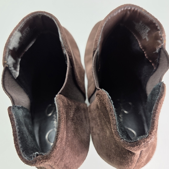 Jessica Simpson Cavanah Chocolate Brown Suede Wedge Platform Boots Womens 8 - Picture 11 of 16